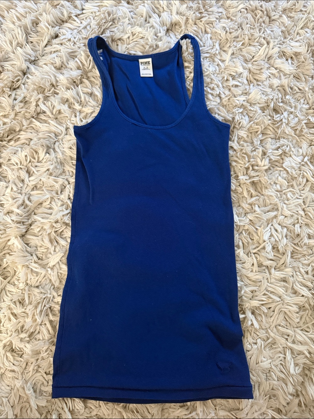 PINK Victoria's Secret Blue Ribbed Tank